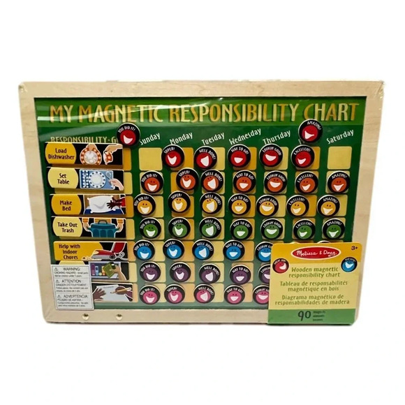Melissa & Doug My Responsibility Chart Wood  Magnets New Sealed - Picture 1 of 5